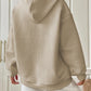 Textured Drawstring Drop Shoulder Hoodie