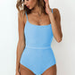 Ribbed Tie Waist One-Piece Swimsuit