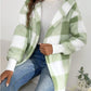 Plaid Long Sleeve Hooded Coat