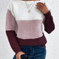 Color Block Boat Neck Sweater