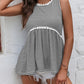 Striped Lace Trim Round Neck Tank