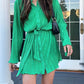 Tied Button Up Long Sleeve Dress