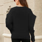 Woven Right Puff Sleeve V-Neck Fuzzy Cardigan