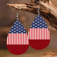 Stars and Stripes PU Leather Teardrop Earrings