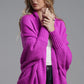 Dolman Sleeve Open Front Ribbed Trim Longline Cardigan