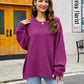 Round Neck Ribbed Trim Sweater