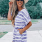 Striped Round Neck Top & Shorts Set