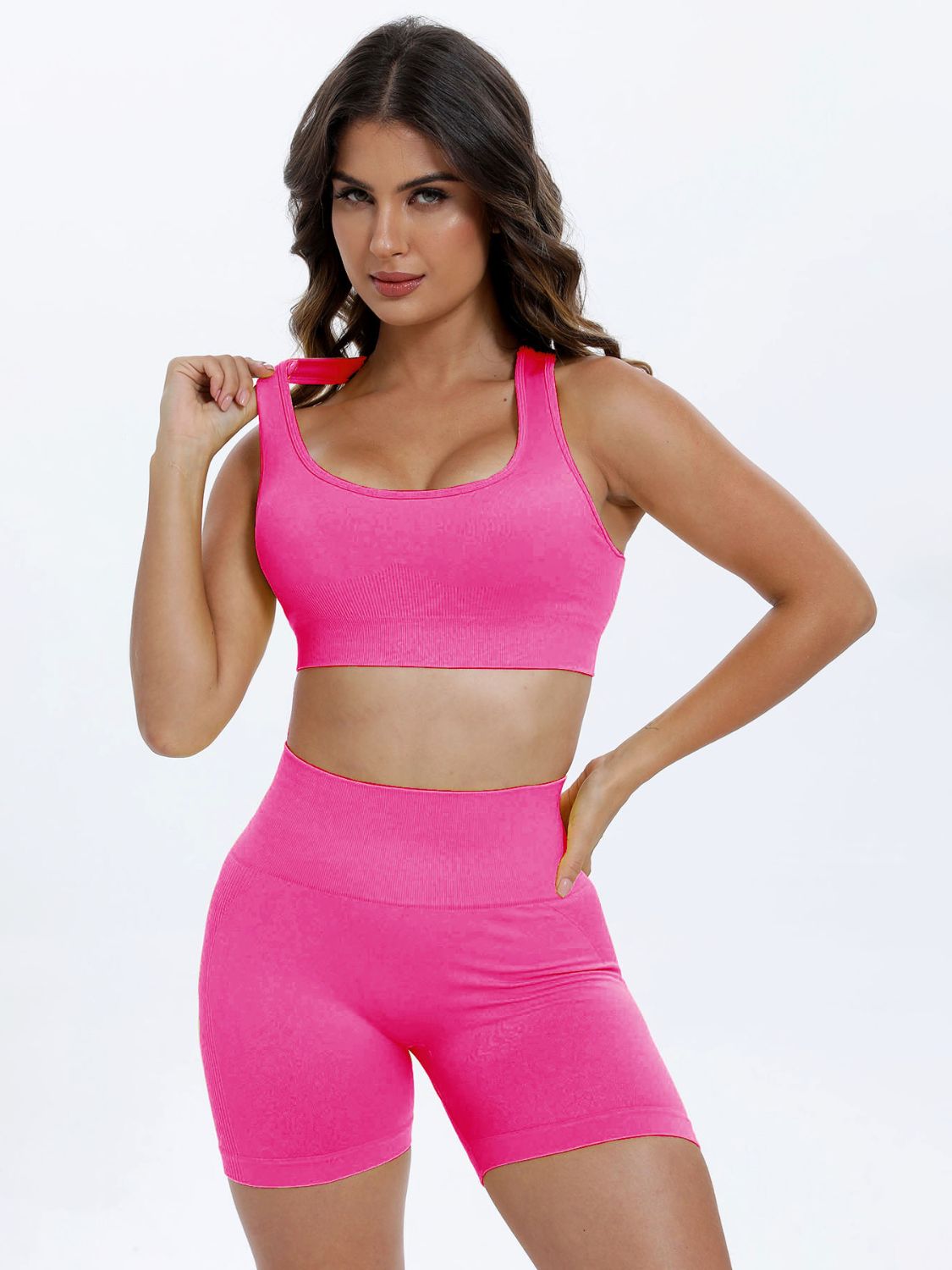 Scoop Neck Wide Strap Top & Shorts Active Set