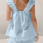 Ruffled Square Neck Top & Shorts Set