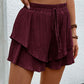 Tied Layered High Waist Shorts