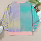 Contrast Striped Long Sleeve Sweatshirt