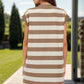 Striped Round Neck Cap Sleeve Mini Dress