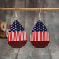 Stars and Stripes PU Leather Teardrop Earrings