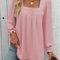 Square Neck Long Sleeve Top