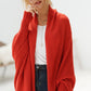 Dolman Sleeve Open Front Ribbed Trim Longline Cardigan