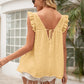 Tie Back V-Neck Ruffled Blouse