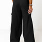 Ruched Wide Leg Pants with Pockets