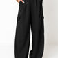 Ruched Wide Leg Pants with Pockets