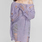 Distressed Boat Neck Knit Cover Up