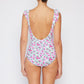 Marina West Swim Full Size Float On Ruffle Faux Wrap One-Piece in Roses Off-White