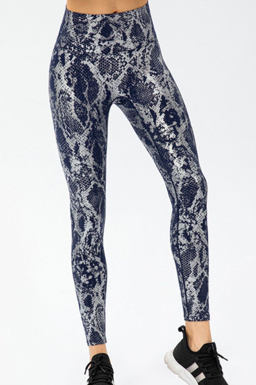 Snakeskin Slim Fit Wide Waistband Long Leggings