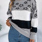 Star Contrast Round Neck Sweater