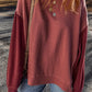 Contrast Round Neck Long Sleeve Sweatshirt