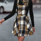 Crisscross Plaid Wide Strap Overall Dress