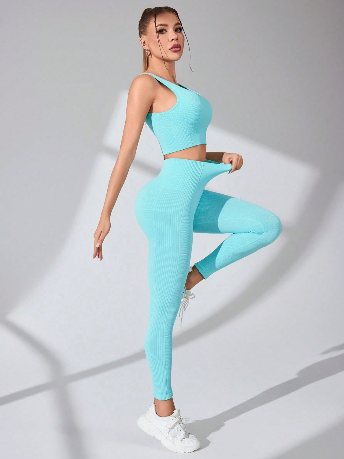 Scoop Neck Wide Strap Top & Pants Active Set