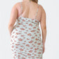 Plus Size Ruched Floral Square Neck Cami Dress