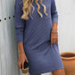 Striped Round Neck Long Sleeve Mini Dress