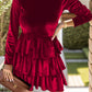 Ruffled Layered Long Sleeve Mini Dress