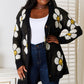 Floral Button Down Longline Cardigan