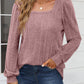 Square Neck Long Sleeve Blouse