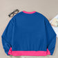 Contrast Round Neck Long Sleeve Sweatshirt