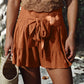 Full Size Smocked Ruffled High Waist Shorts