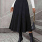 Decorative Button Ruched Midi Skirt