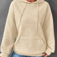 Textured Drawstring Drop Shoulder Hoodie