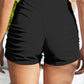 Ruched Mid-Rise Waist Swim Shorts