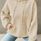 Textured Drawstring Drop Shoulder Hoodie