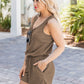 Scoop Neck Wide Strap Romper with Pockets