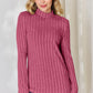 Basic Bae Full Size Ribbed Mock Neck Long Sleeve T-Shirt