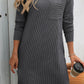 Striped Round Neck Long Sleeve Mini Dress