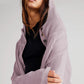 Waffle-Knit Dropped Shoulder Hooded Jacket