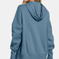 Zenana Half Snap Long Sleeve Hoodie with Kangaroo Pocket