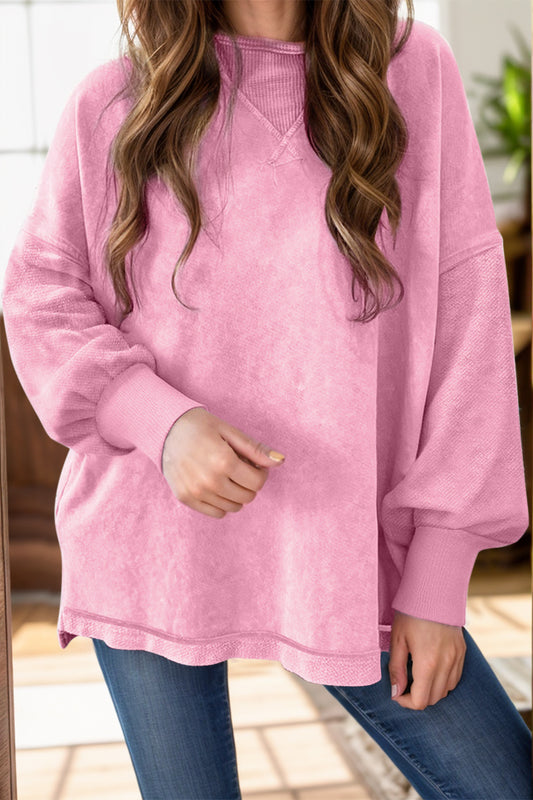 Round Neck Dropped Shoulder Sweatshirt