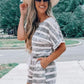 Striped Round Neck Top & Shorts Set