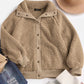 Full Size Teddy Snap Down Long Sleeve Jacket