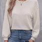 Striped Round Neck Long Sleeve Top