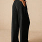 Ribbed Drawstring Wide Leg Pants